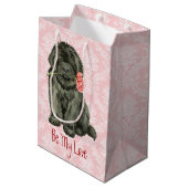 Valentine-Rose Neufundland Mittlere Geschenktüte (Rückseite Schrägansicht)