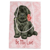 Valentine-Rose Neufundland Mittlere Geschenktüte (Rückseite)