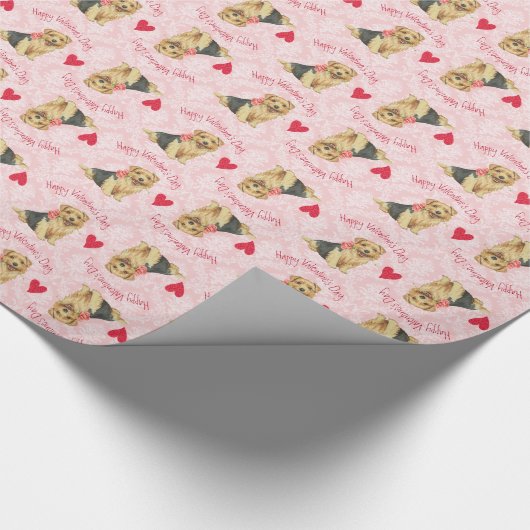 Valentine Rose Norfolk Terrier Geschenkpapier (Ecke)