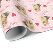 Valentine Rose Norfolk Terrier Geschenkpapier (Rolleneckpunkt)