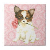 Valentine Rose Papillon Fliese (Vorderseite)