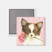 Valentine Rose Papillon Magnet (Vorderseite/Rückseite)