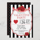 Valentine Rose Party Einladung (Vorne/Hinten)