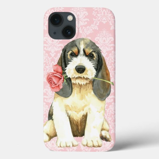 Valentine Rose Petit Basset Griffon Vendeen Case-Mate iPhone Hülle (Rückseite)