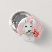 Valentine Rose Pumi Pinback Button (Vorne & Hinten)