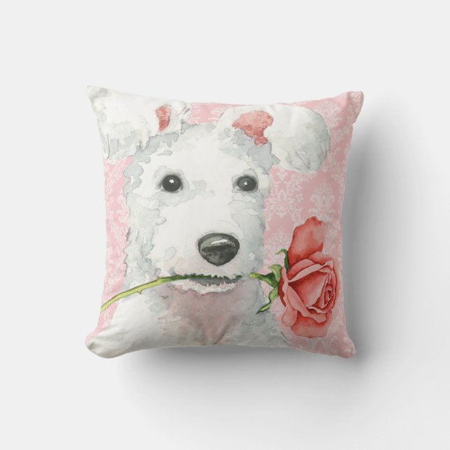 Valentine Rose Pumi Throw Kissen (Vorderseite)