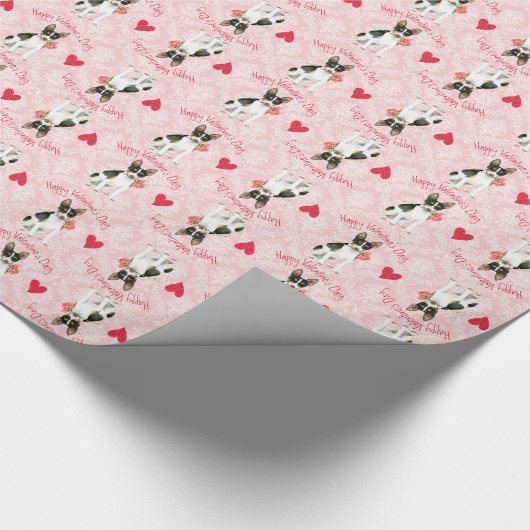 Valentine Rose Rat Terrier Geschenkpapier (Ecke)