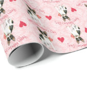 Valentine Rose Rat Terrier Geschenkpapier (Rolleneckpunkt)