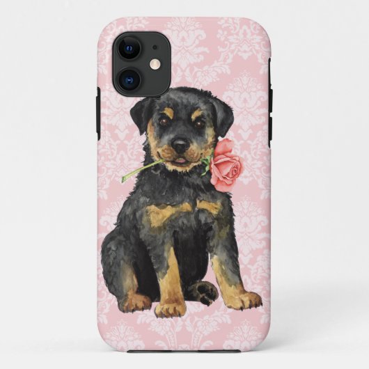 Valentine-Rose Rottweiler Case-Mate iPhone Hülle (Rückseite)