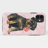 Valentine-Rose Rottweiler Case-Mate iPhone Hülle (Rückseite (Horizontal))