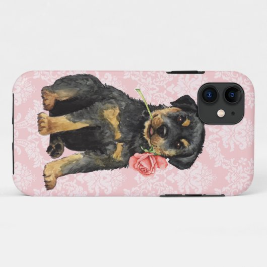 Valentine-Rose Rottweiler Case-Mate iPhone Hülle (Rückseite (Horizontal))