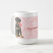 Valentine Rose Rottweiler Kaffeetasse (Vorderseite Links)