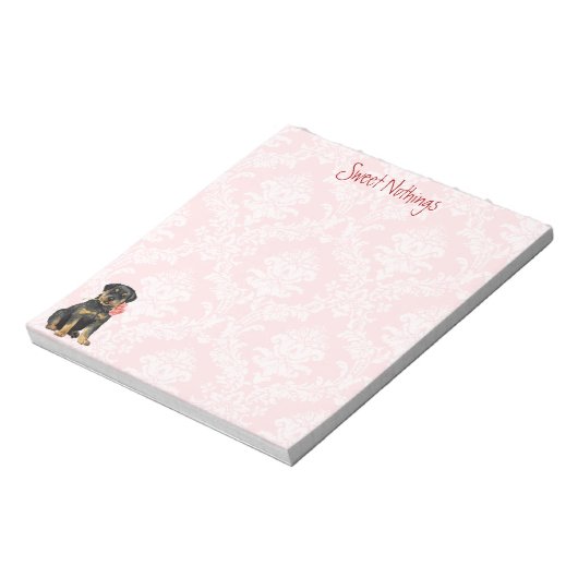 Valentine Rose Rottweiler Notizblock (Rotiert)