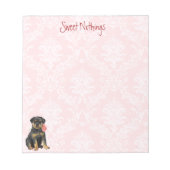 Valentine Rose Rottweiler Notizblock (Vorderseite)
