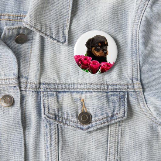 Valentine Rose Rottweiler Puppy Button (Beispiel)