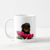 Valentine Rose Rottweiler Puppy Kaffeetasse (Links)