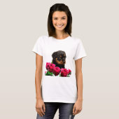 Valentine Rose Rottweiler Puppy T-Shirt (Vorne ganz)