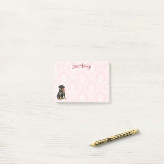 Valentine-Rose Rotweiler Post-it Klebezettel (Auf Schreibtisch)