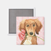 Valentine Rose Saluki Magnet (Vorderseite/Rückseite)