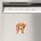 Valentine Rose Saluki Magnet (In Situ (Geschirrspüler))