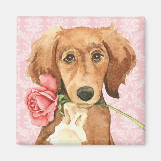 Valentine Rose Saluki Magnet (Vorne)