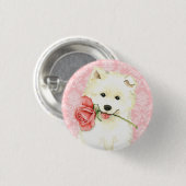 Valentine Rose Samoyed Button (Vorne & Hinten)