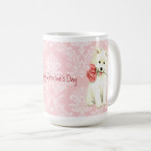 Valentine Rose Samoyed Kaffeetasse (VorderseiteRechts)