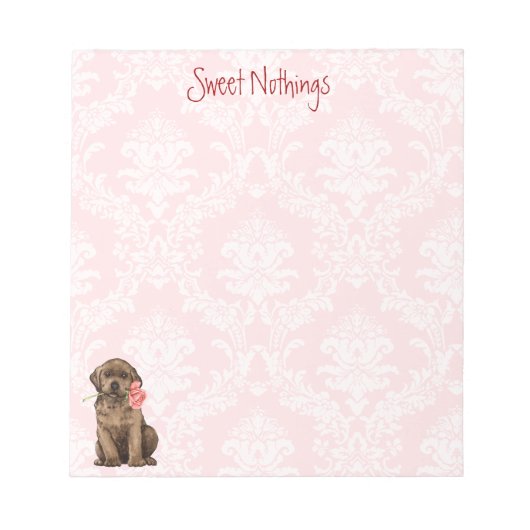 Valentine Rose Schokolade Labrador Notizblock (Vorderseite)