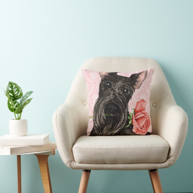 Valentine Rose Scottish Terrier Kissen (Stuhl )