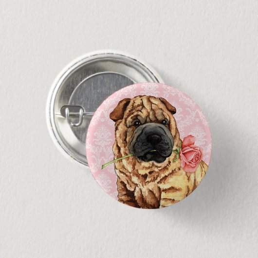 Valentine-Rose Shar-Pei Button (Vorne & Hinten)