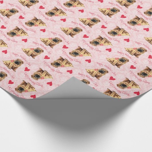 Valentine Rose Shar-Pei Geschenkpapier (Ecke)