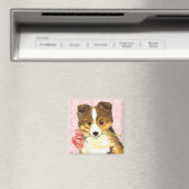 Valentine Rose Sheltie Magnet (In Situ (Geschirrspüler))