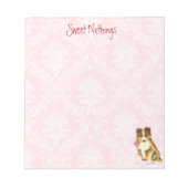 Valentine Rose Sheltie Notizblock (Vorderseite)