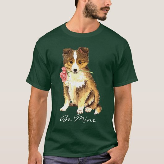 Valentine-Rose Sheltie T-Shirt (Vorderseite)
