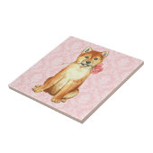 Valentine Rose Shiba Inu Fliese (Seite)