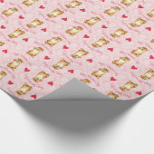 Valentine Rose Shiba Inu Geschenkpapier (Ecke)