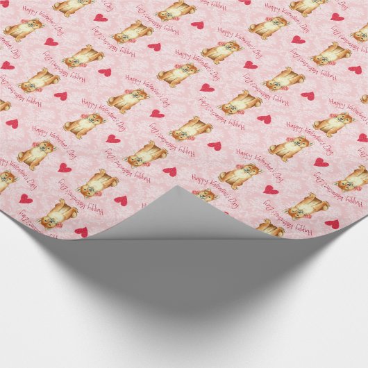 Valentine Rose Shiba Inu Geschenkpapier (Ecke)