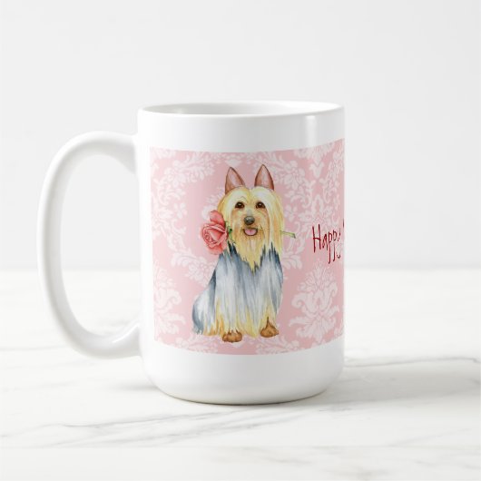 Valentine Rose Silky Terrier Kaffee Tasse (Links)