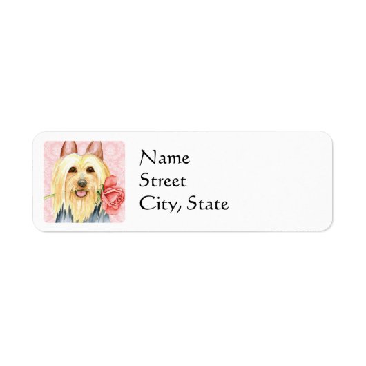 Valentine Rose Silky Terrier Label (Vorne)