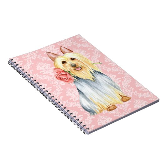 Valentine Rose Silky Terrier Notebook Notizblock (Rechte Seite)