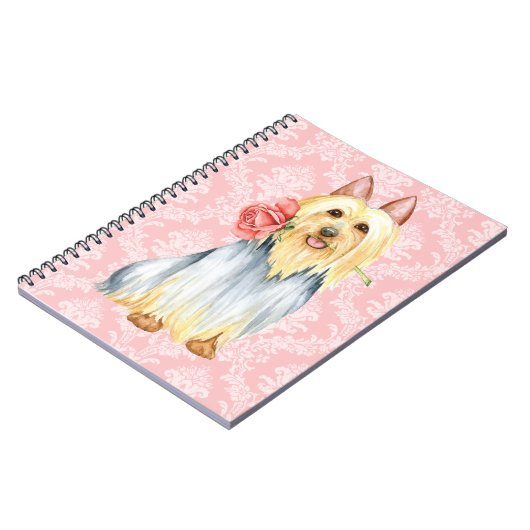 Valentine Rose Silky Terrier Notebook Notizblock (Linke Seite)