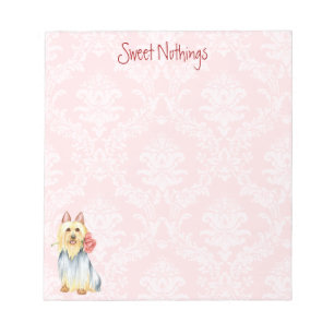 Valentine Rose Silky Terrier Notepad Notizblock