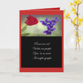 Valentine - Rose sind rot, Violette Lila Karte (Gelbe Blume)