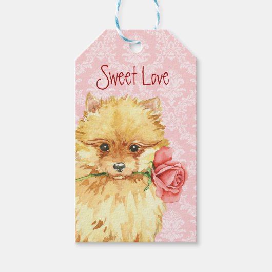 Valentine Rose Spitz Geschenkanhänger (Vorderseite)
