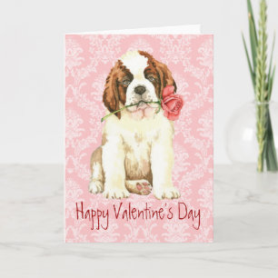 Valentine Rose St. Bernard Feiertagskarte