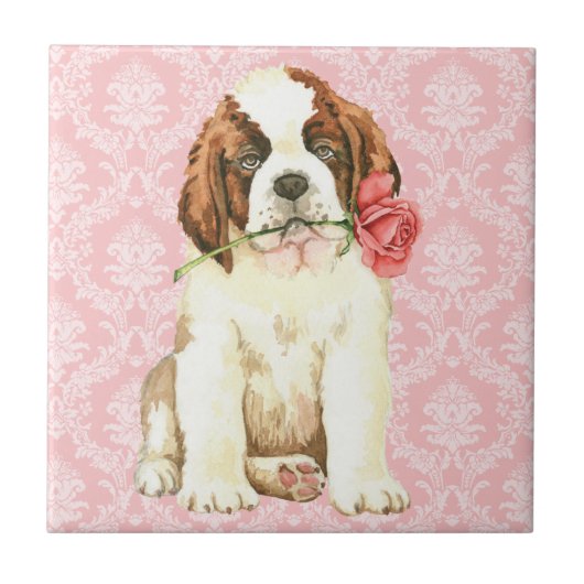 Valentine Rose St. Bernard Fliese (Vorderseite)
