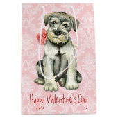Valentine Rose Standard Schnauzer Mittlere Geschenktüte (Vorderseite)