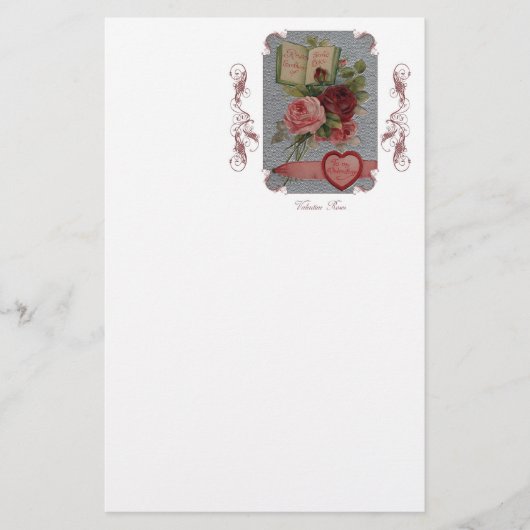 Valentine Rose Stationery Briefpapier (Vorderseite)