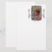 Valentine Rose Stationery Briefpapier (Vorne/Hinten)