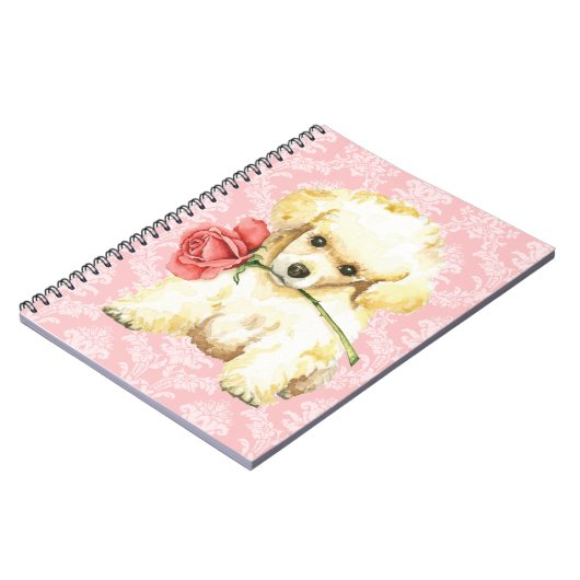 Valentine Rose Toy Poodle Notizblock (Linke Seite)